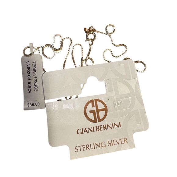 Giani Bernini Sterling Silver Chain 24” Box Chain Necklace - Picture 6 of 6